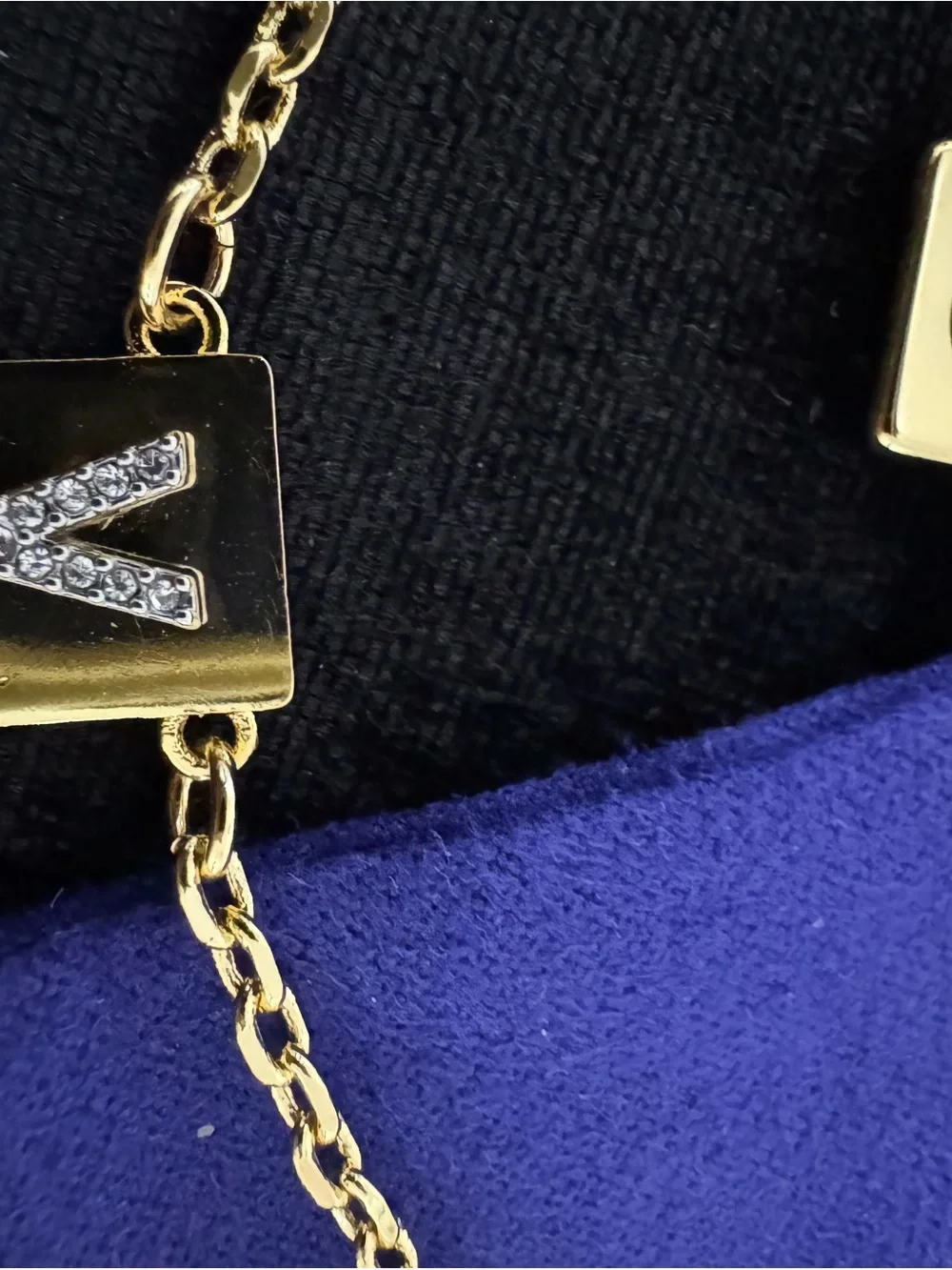 Tory Burch Gold 'LOVE' Link Necklace & bracelet set - Gold Square Letter Charms
